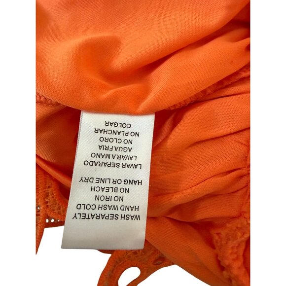 THE SANG Orange Ruffle Long Sleeve Mini Dress Size Medium NEW NWOT - Picture 14 of 14
